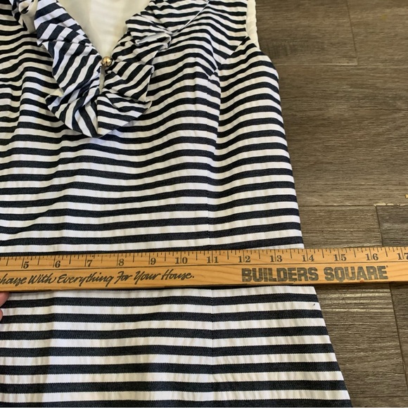 Kate Spade New York Womens Cotton Striped Ruffled Sleeveless Dress Blue SZ4 EUC - Picture 4 of 11